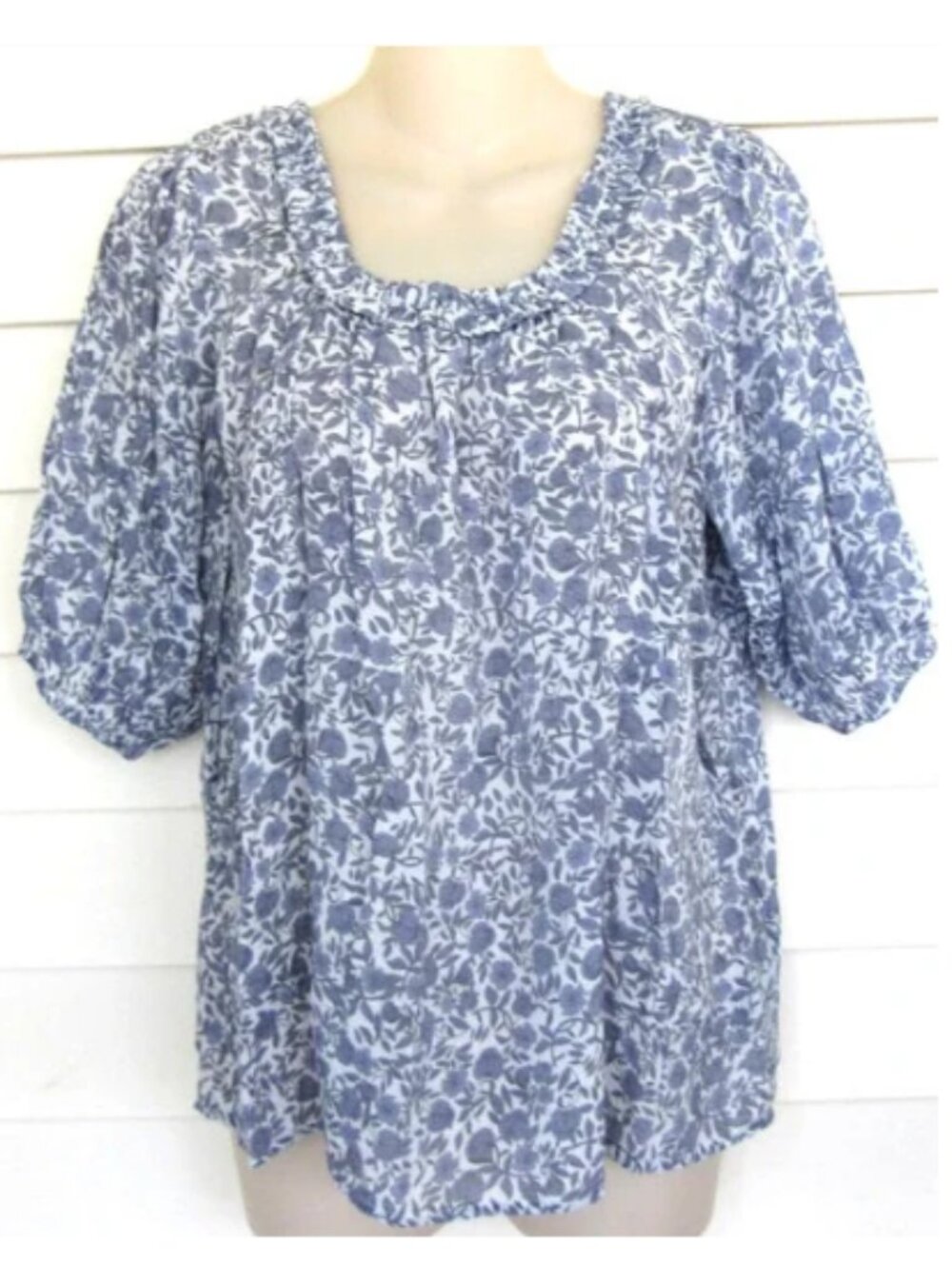 Zac & Rachel Floral Print Puff Sleeve Blouse